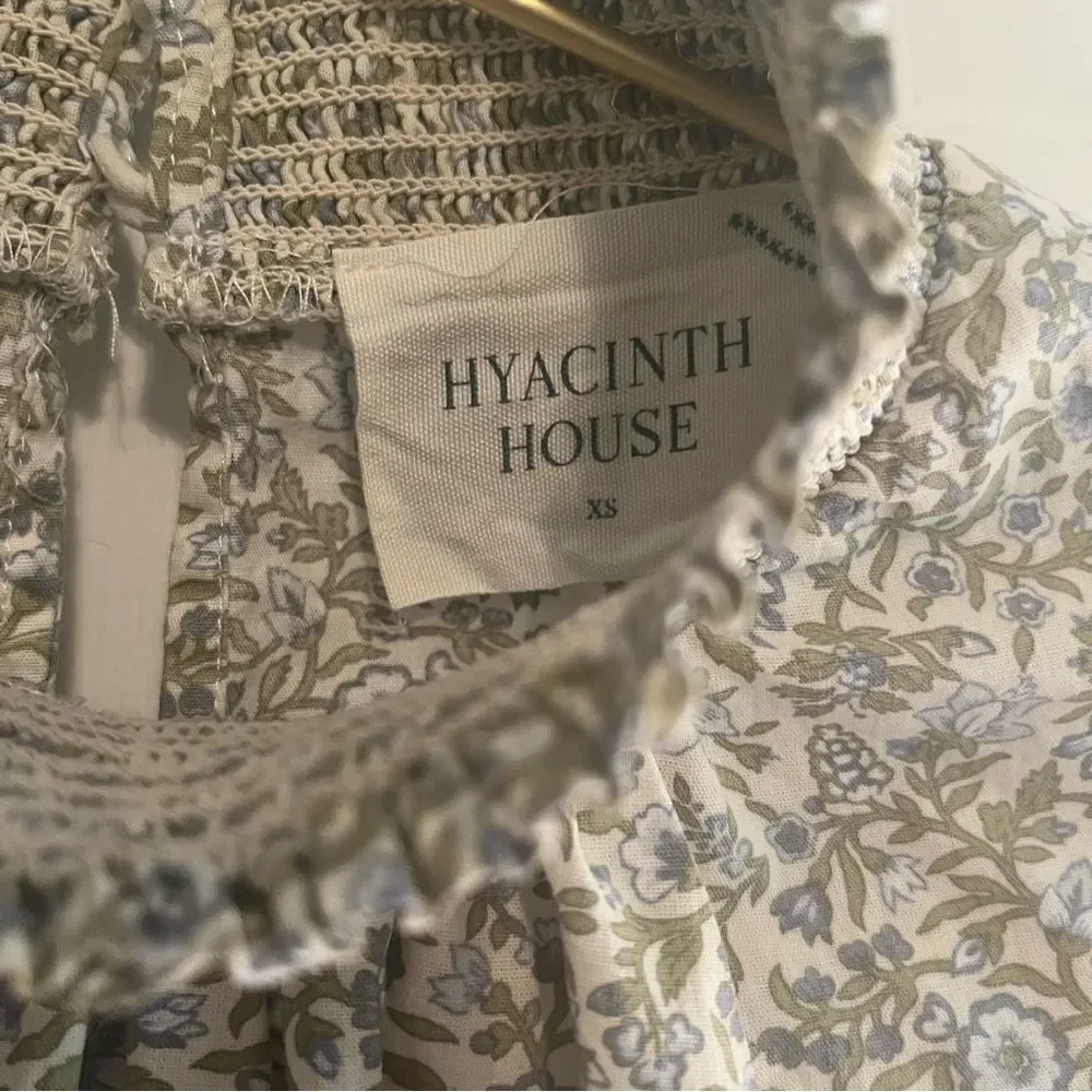 TUCKERNUCK Hyacinth House  Floral Puff Sleeve Blouse with Mandarin Collar